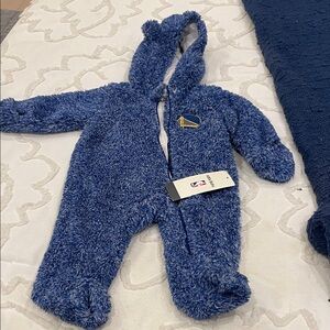 Cozy Blue Kids Footie with Hood